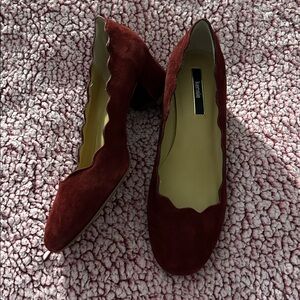 Kensie Deep Scarlet Suede Heels size 8.5